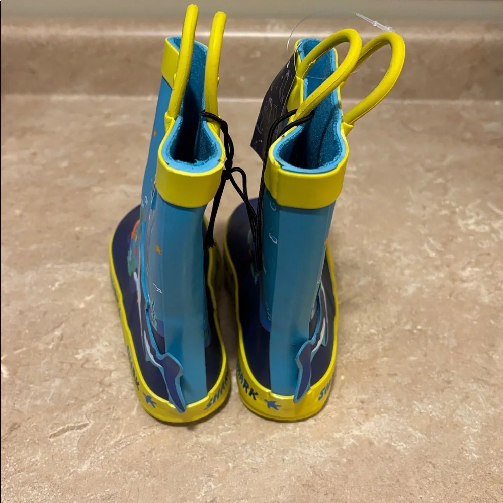 Kids shark rain boots